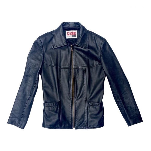 Vintage Jackets & Blazers - Vintage 90s womens classic black leather jacket Made in England size Small